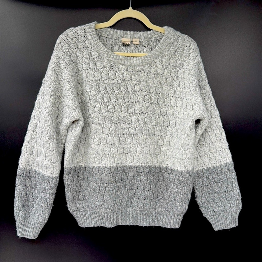 ROXY Women's Two Tone Chunky Knit Sweater Gray Size Small Casual Cozy